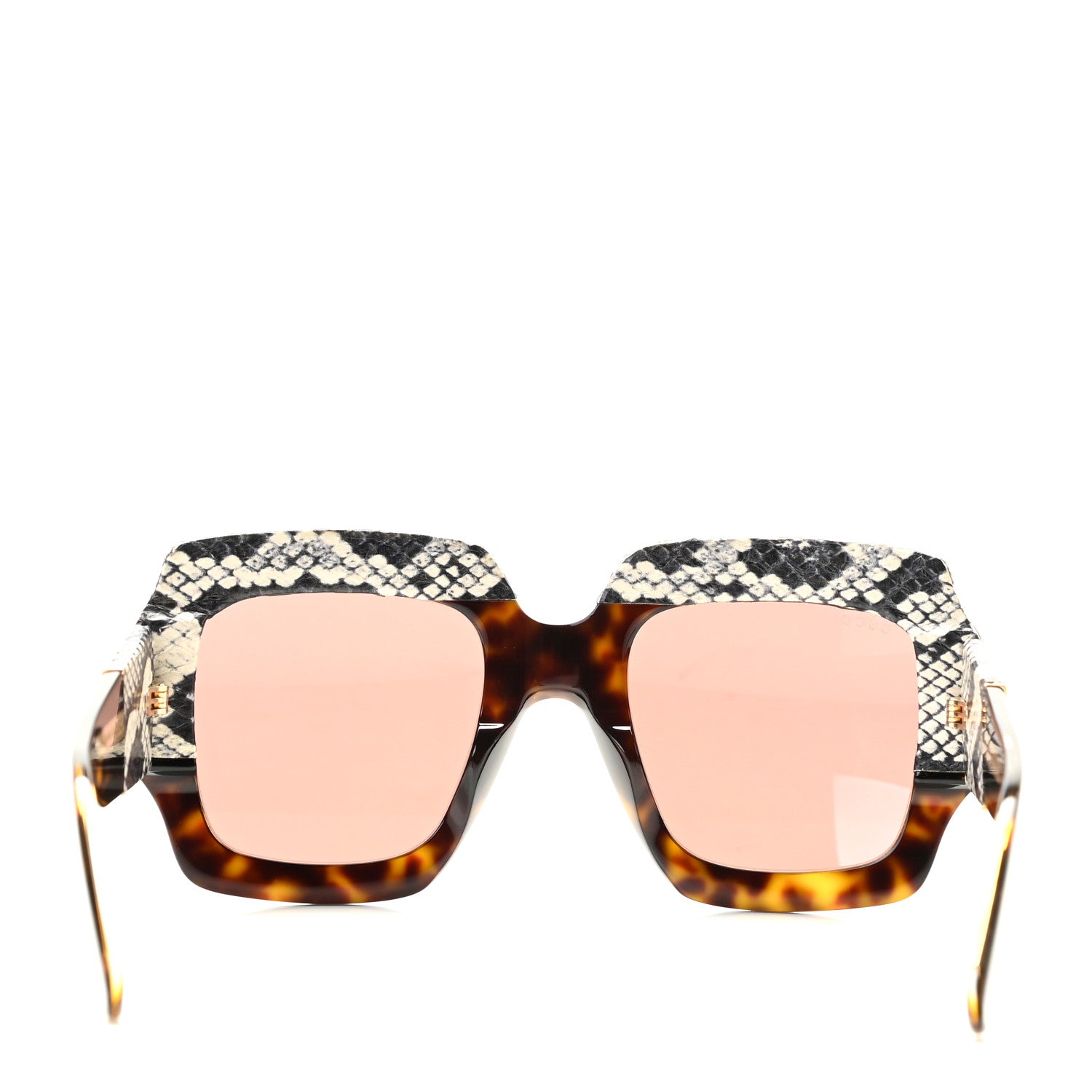 Gucci Snakeskin Acetate Square Sunglasses GG0484S Havana 3 of 6