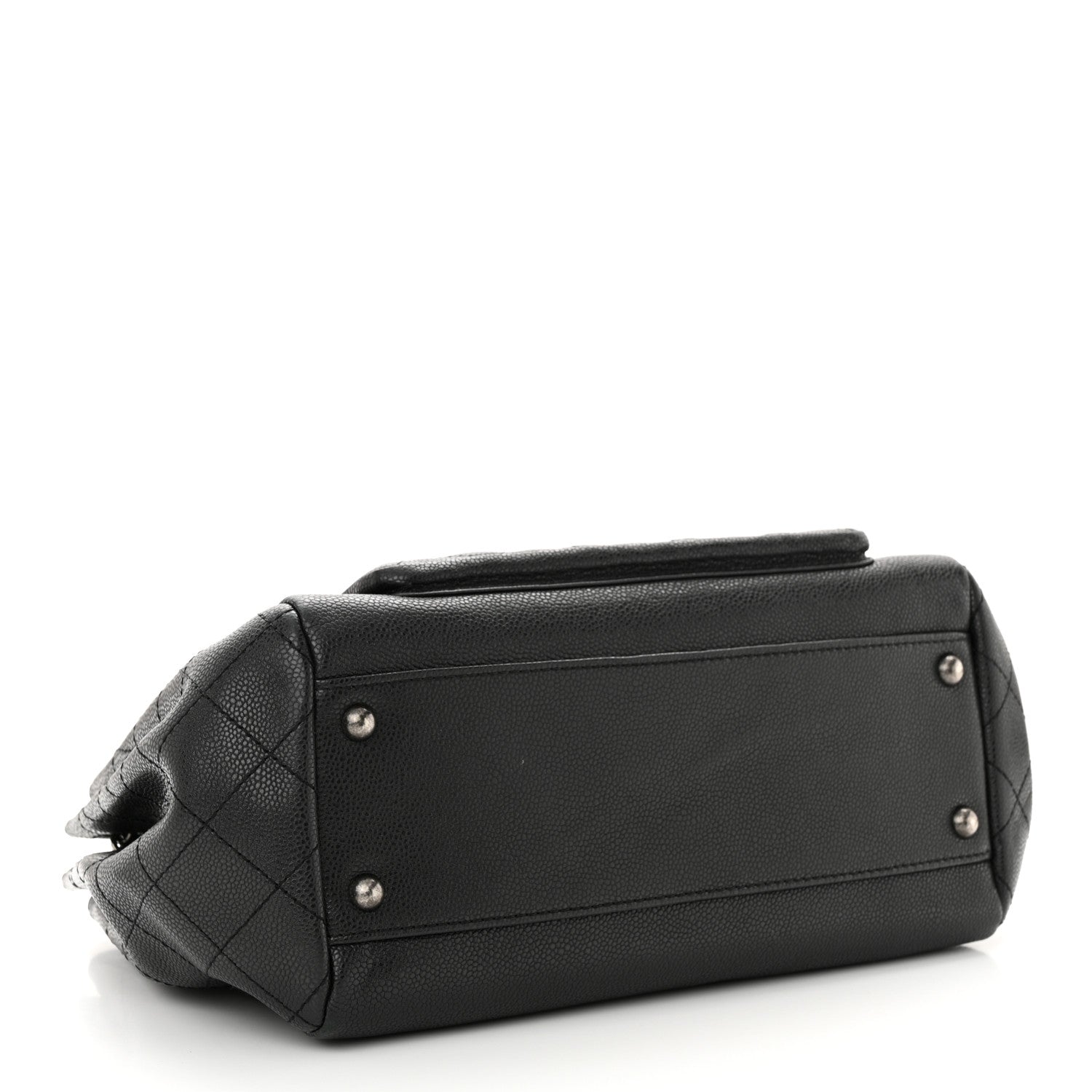 Chanel Caviar Quilted CC Accordion Shopping Bag Black 4 of 11