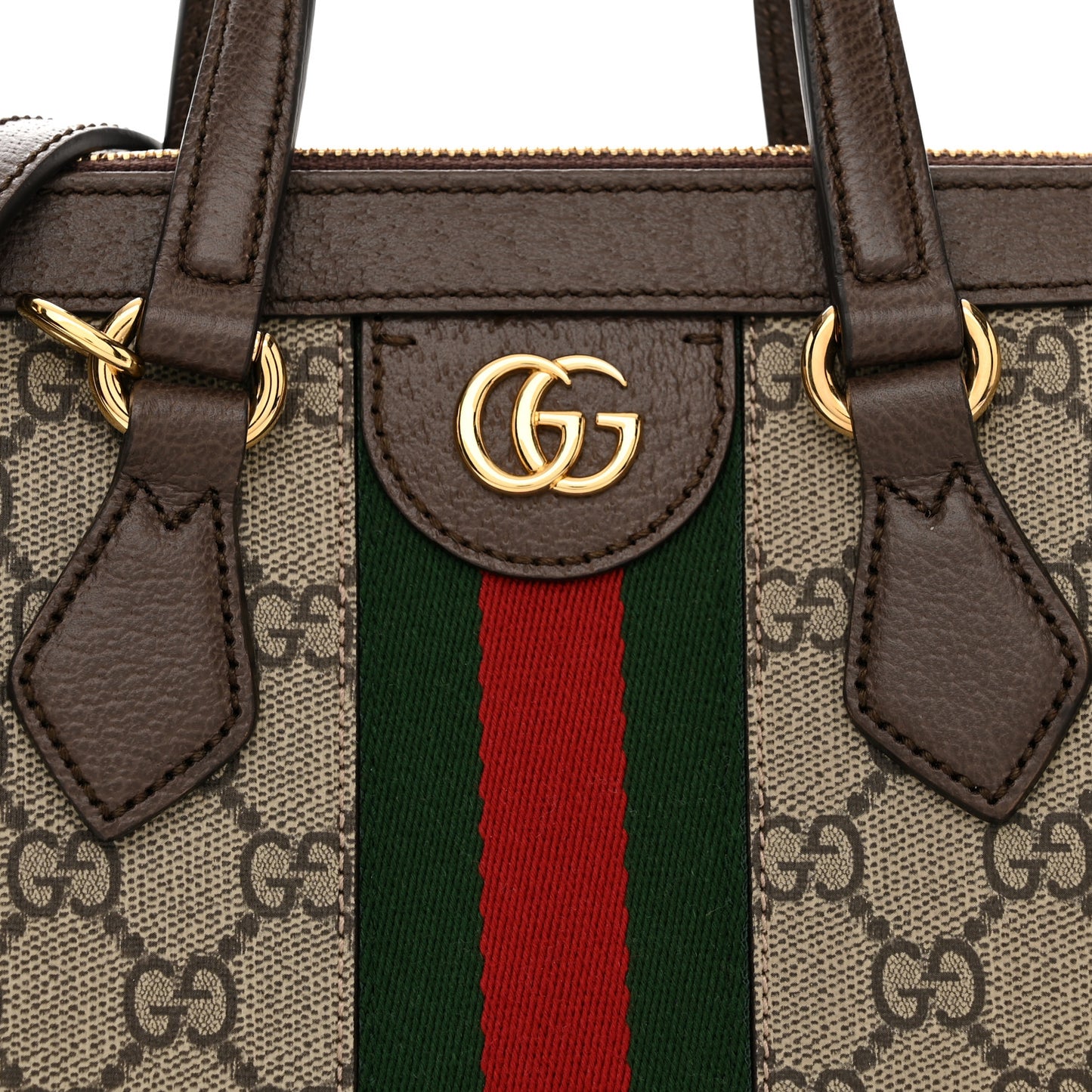 GG Supreme Monogram Small Ophidia Tote Bag Brown