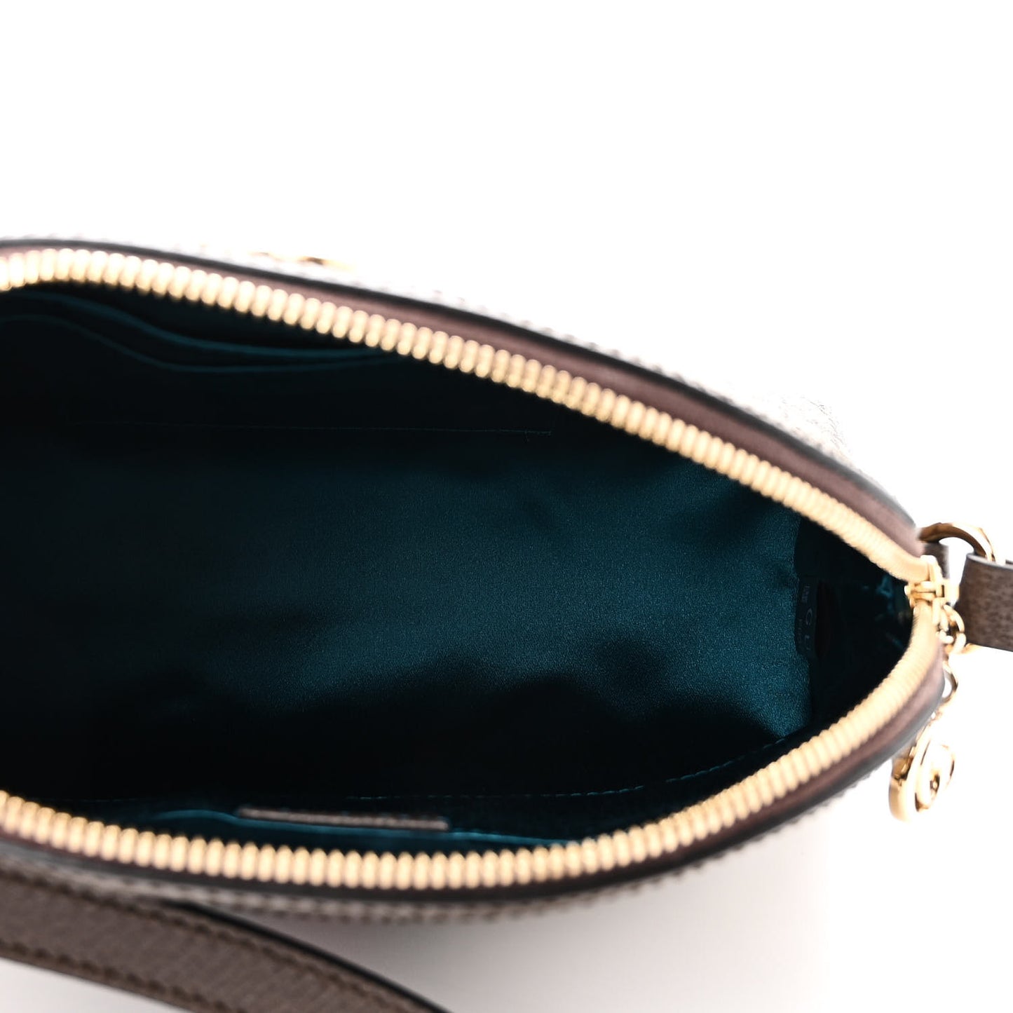GG Supreme Monogram Textured Dollar Calfskin Web Small Ophidia Dome Shoulder Bag Beige Ebony New Acero