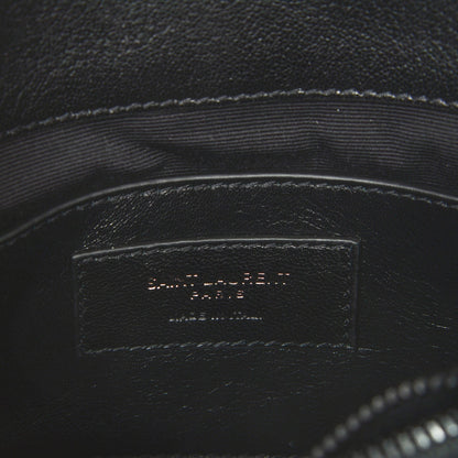 Saint Laurent Sheepskin Matelasse Chevron Monogram Medium College Bag Black 7 of 8