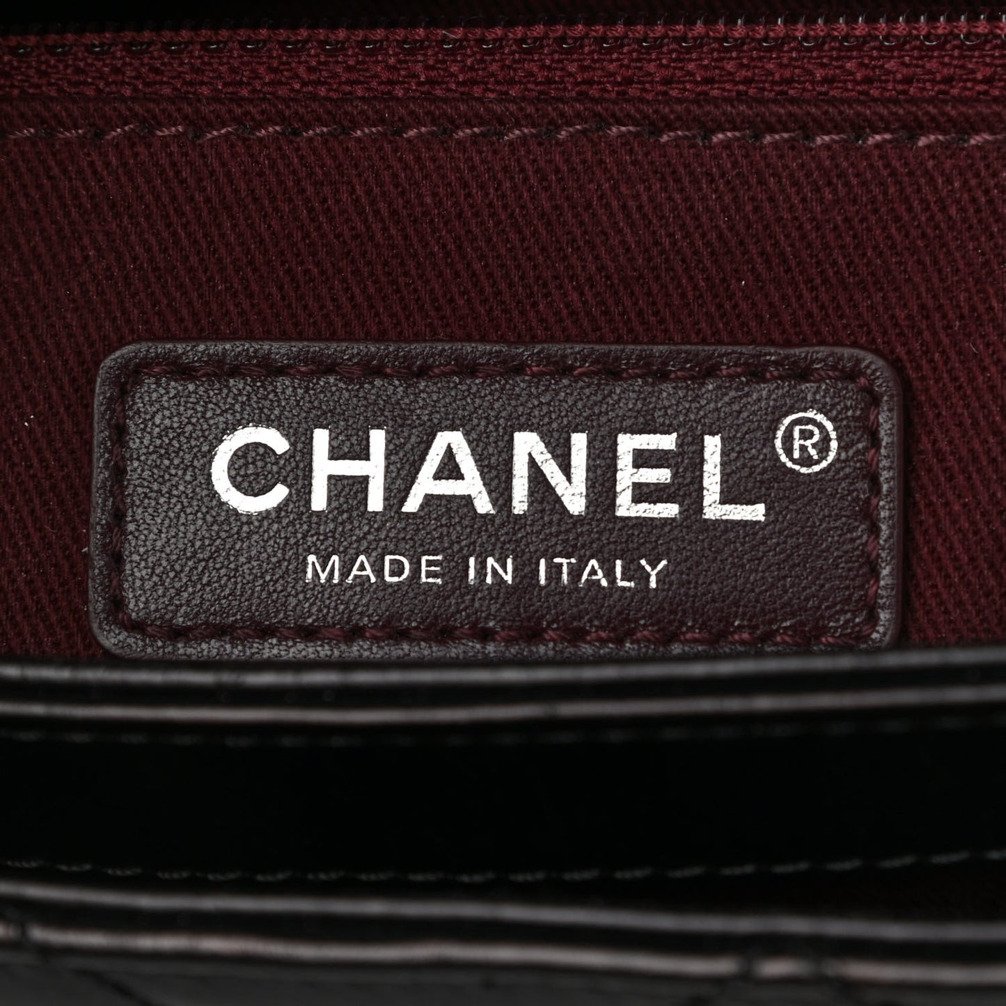 Glazed Calfskin Quilted Large Perfect Edge Flap Black