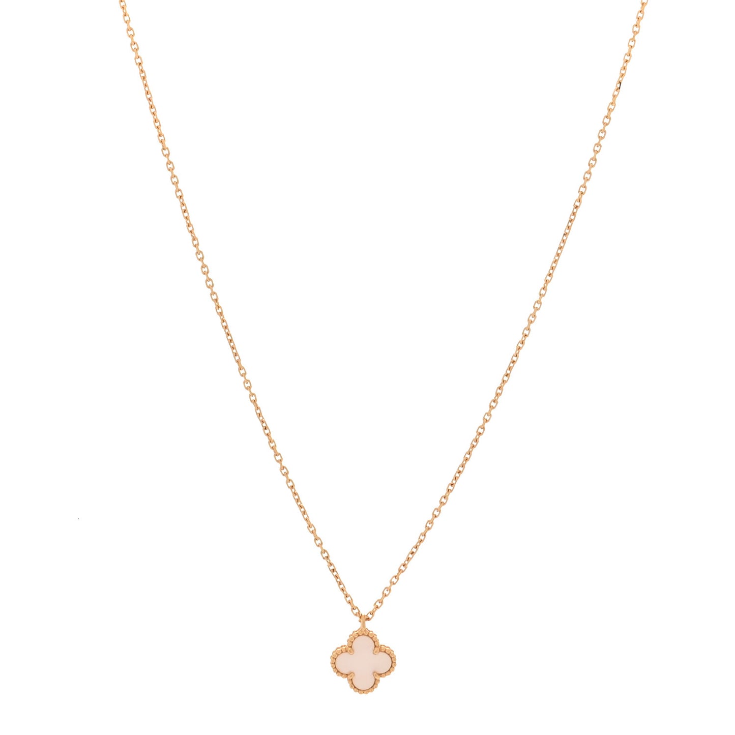 18K Yellow Gold Mother of Pearl Sweet Alhambra Pendant Necklace
