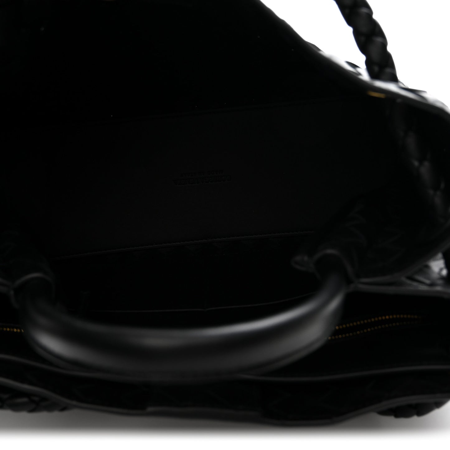 Nappa Intrecciato Medium Andiamo Shoulder Bag Black