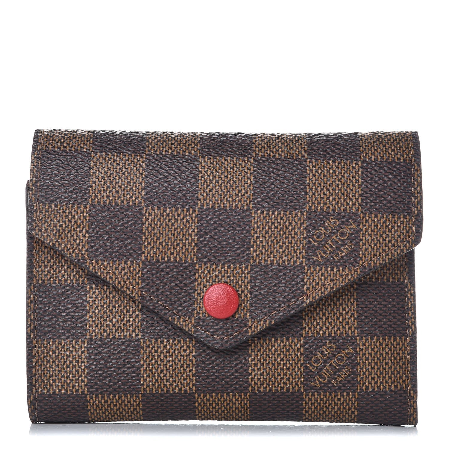 Louis Vuitton Damier Ebene Victorine Wallet Red 1 of 8