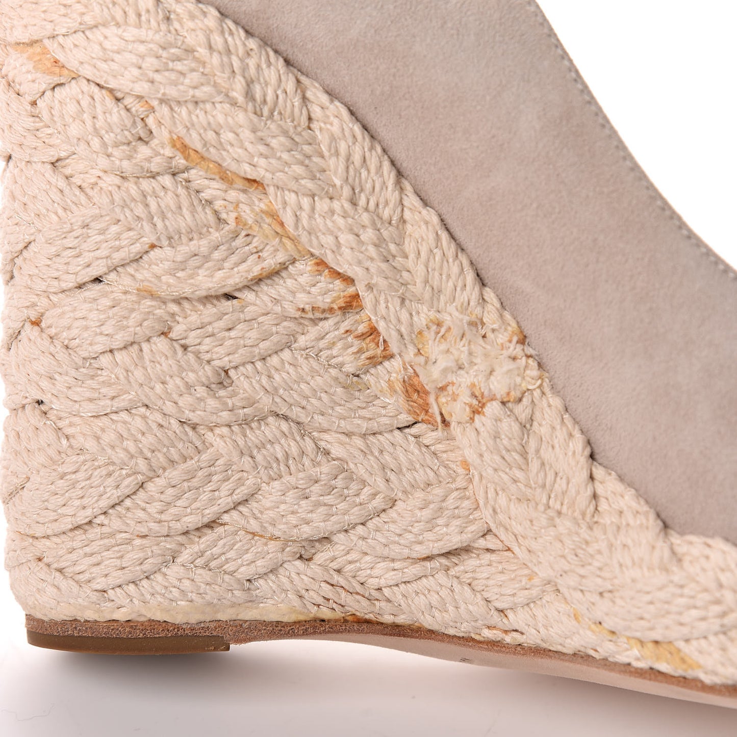 Suede Cap Toe CC Wedge Espadrilles 37 Grey Black