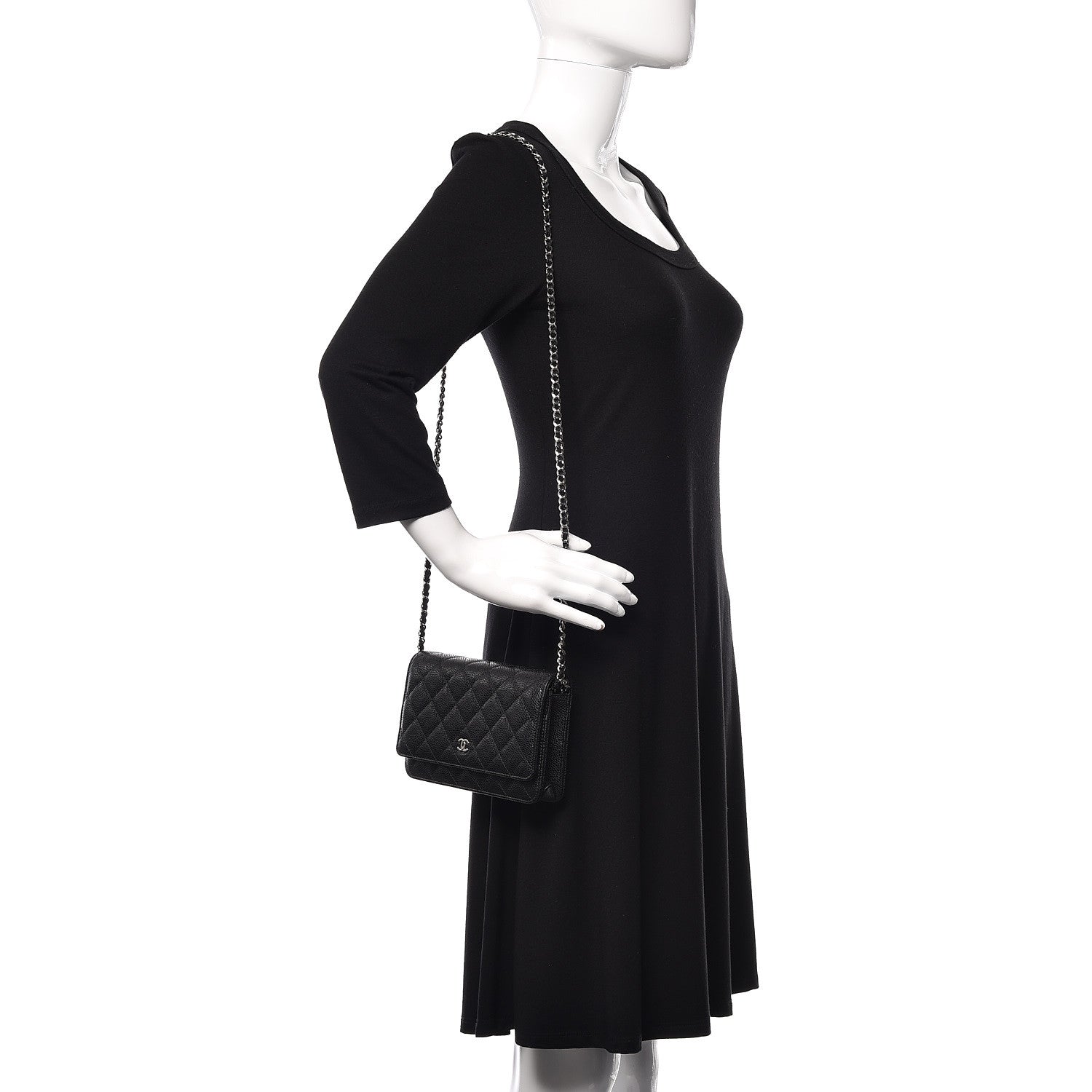 Chanel Caviar Quilted Wallet On Chain WOC Black 2 of 11