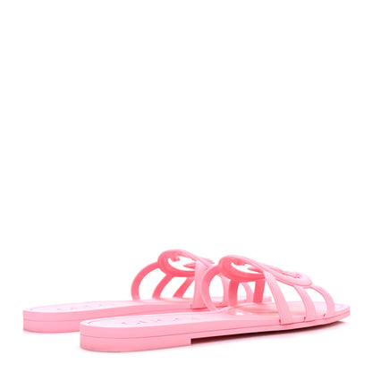 Gucci Rubber Interlocking G Womens Slide Sandals 38 Wild Rose 5 of 12