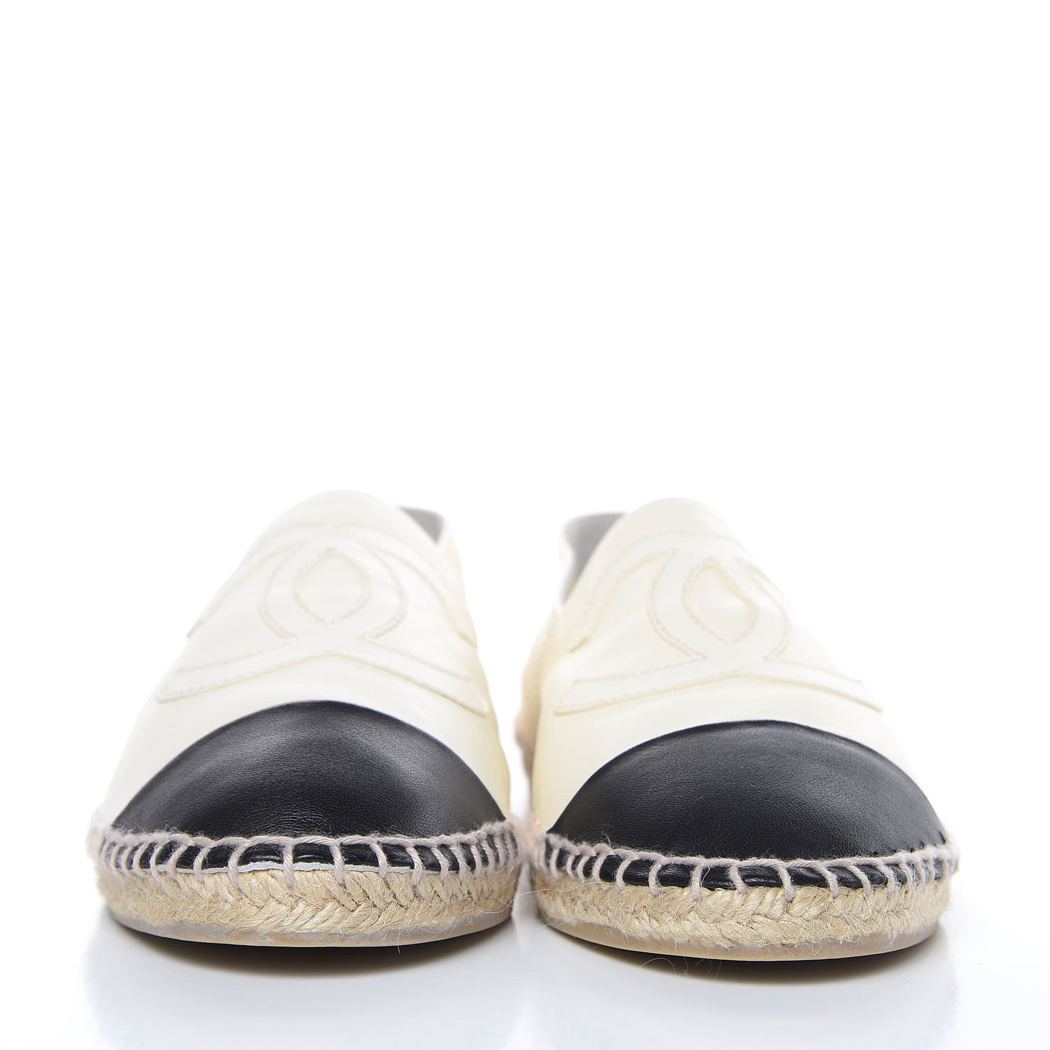 Chanel Lambskin CC Espadrilles 38 White Black 2 of 9