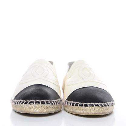 Chanel Lambskin CC Espadrilles 38 White Black 2 of 9