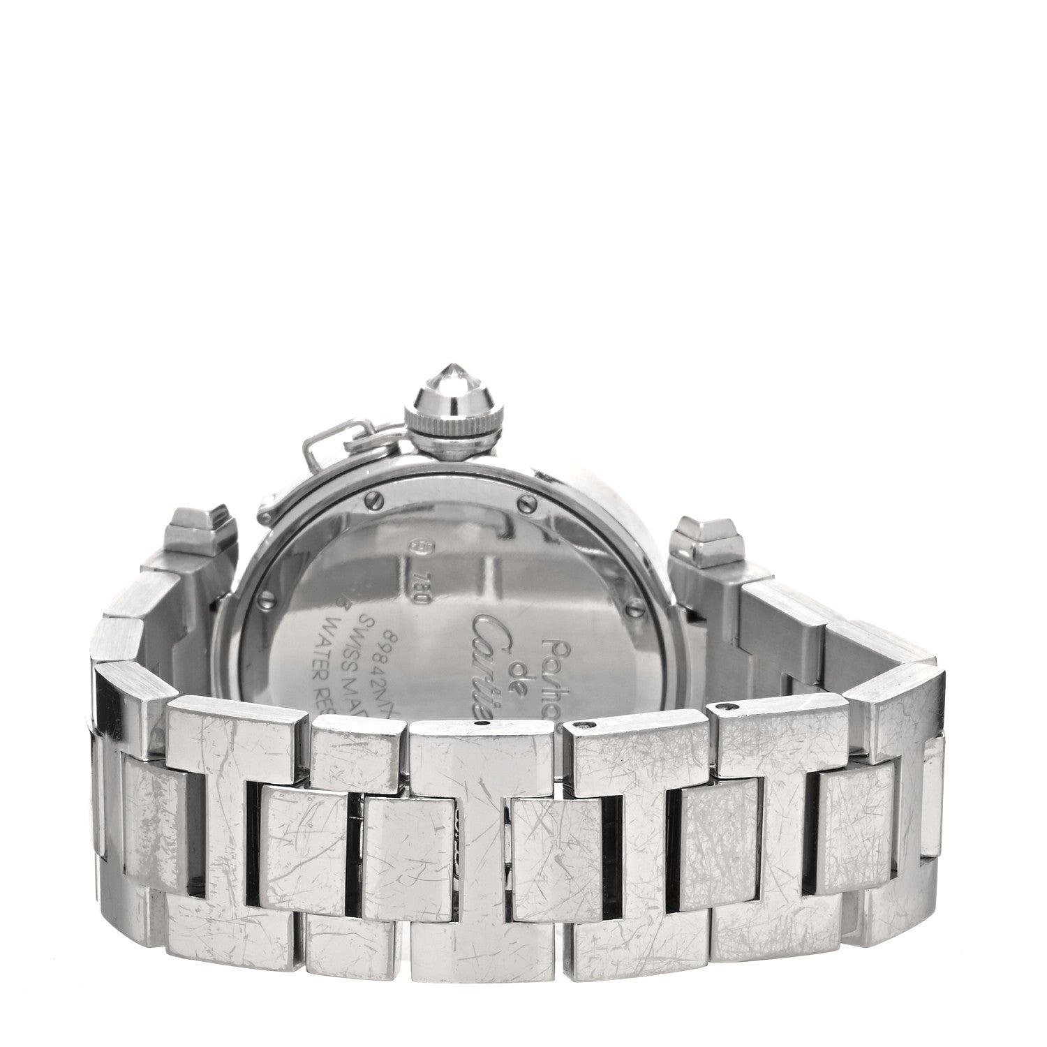 Cartier 18K White Gold Diamond Bezel 32mm Pasha C Quartz Watch 3 of 4