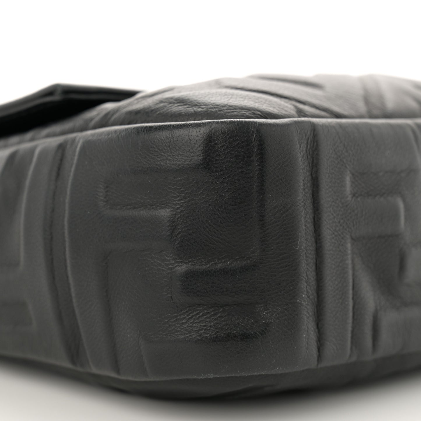 Nappa FF 1974 Embossed Large Baguette Black