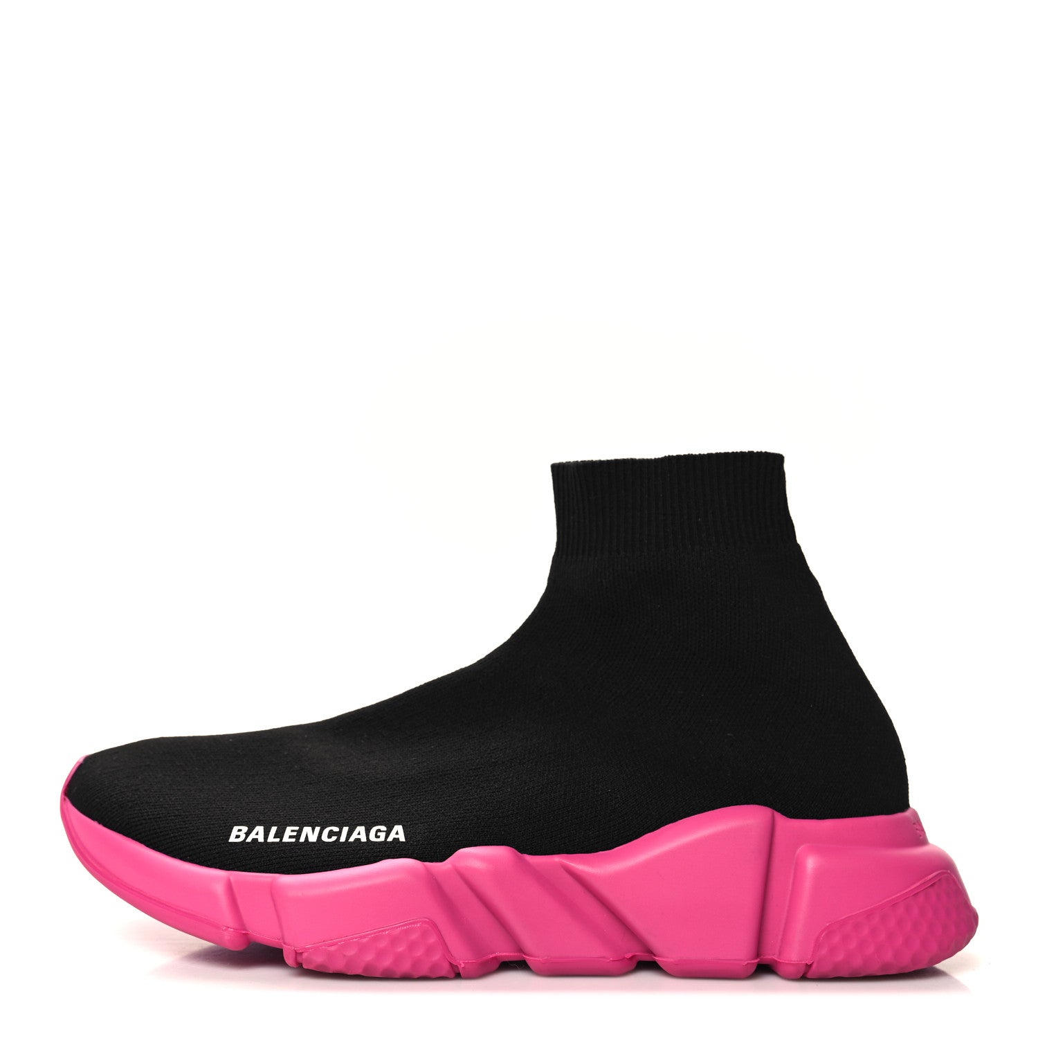 Balenciaga Neoprene Knit Womens Speed Sneakers 38 Black Pink 1 of 8