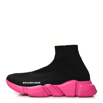 Balenciaga Neoprene Knit Womens Speed Sneakers 38 Black Pink 1 of 8