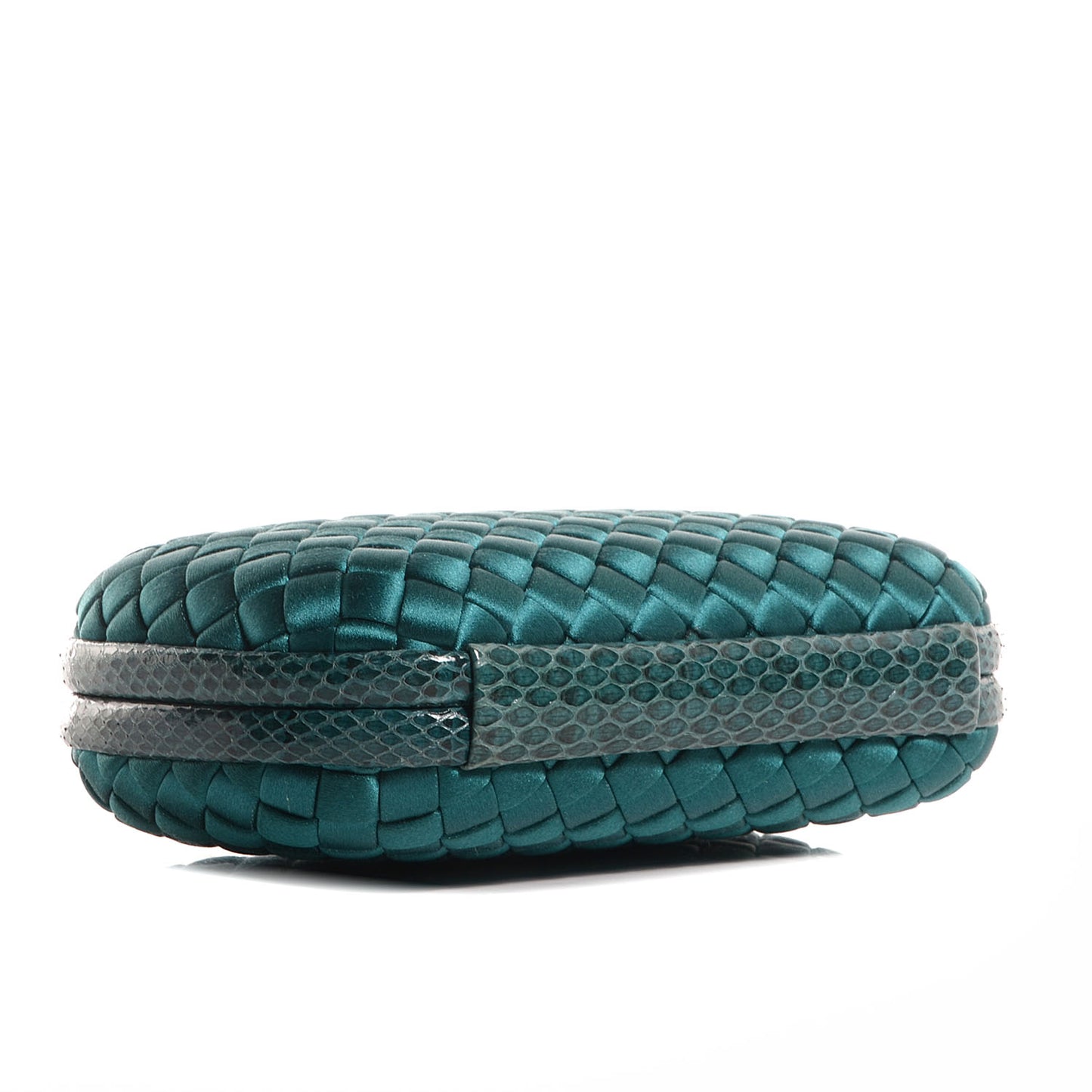 Satin Intreccio Impero Ayers Knot Clutch Teal