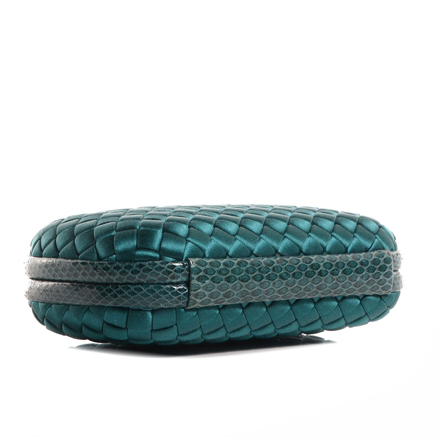 Bottega Veneta Satin Intreccio Impero Ayers Knot Clutch Teal 4 of 6