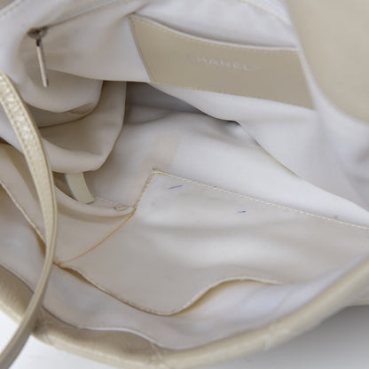 Chanel Glazed Calfskin XL On The Road Flap Ivory 9 of 13