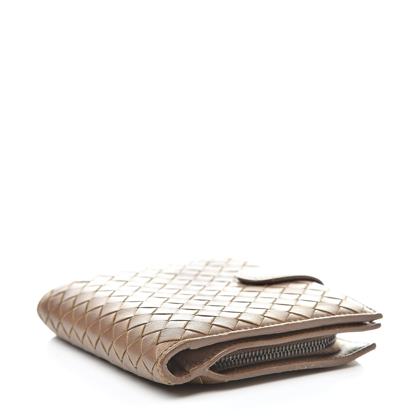 Nappa Intrecciato French Compact Wallet Maple
