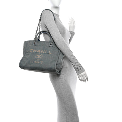 Chanel Denim Small Deauville Tote Light Blue 2 of 13