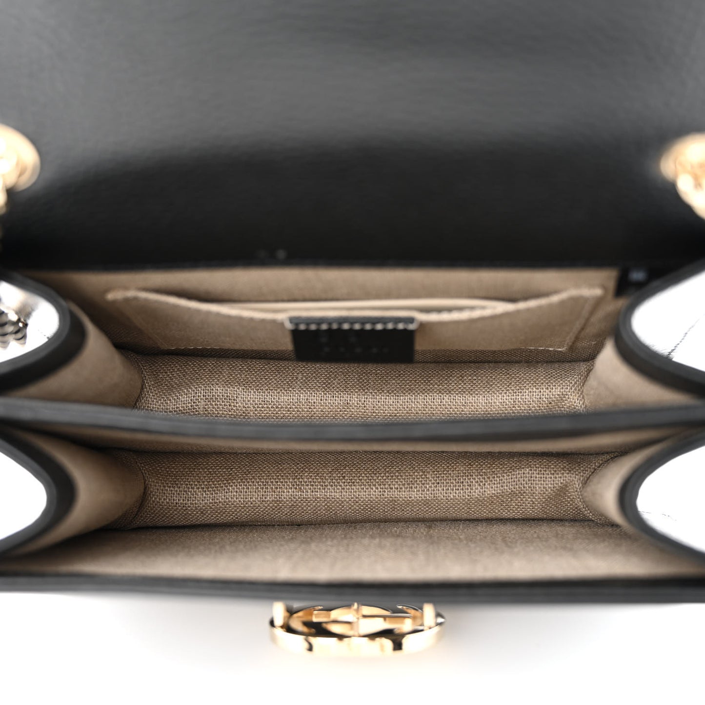 Dollar Calfskin Small Interlocking G Shoulder Bag Black