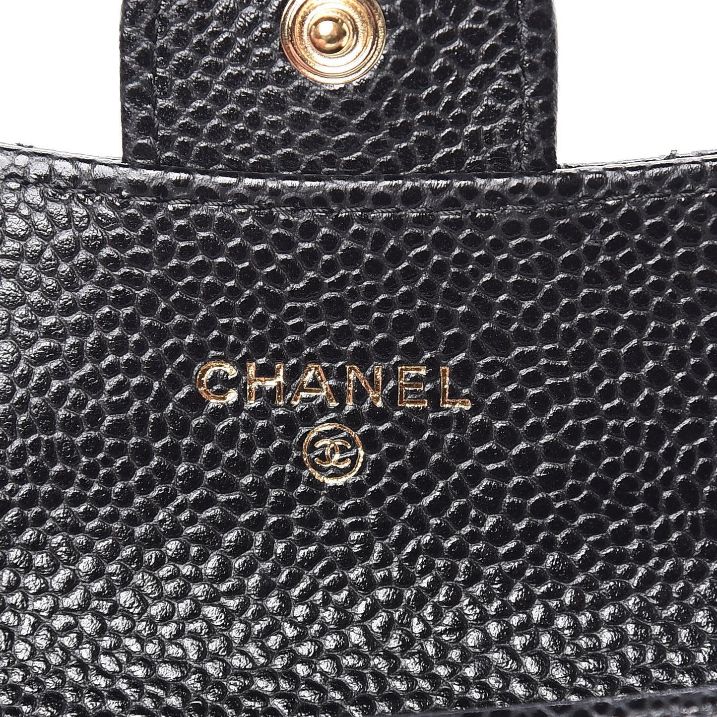 Caviar Quilted Flap Card Holder Black