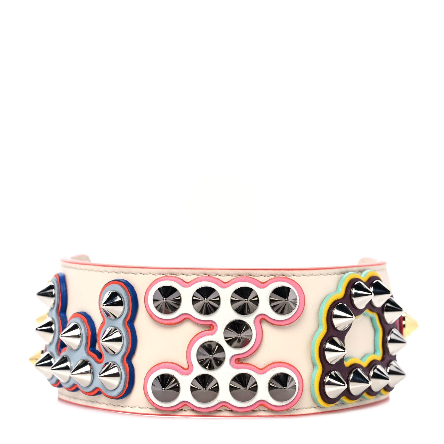 Fendi Vitello Dolce Fun Fair Metal Studded Strap You Camelia Multicolor 1 of 8