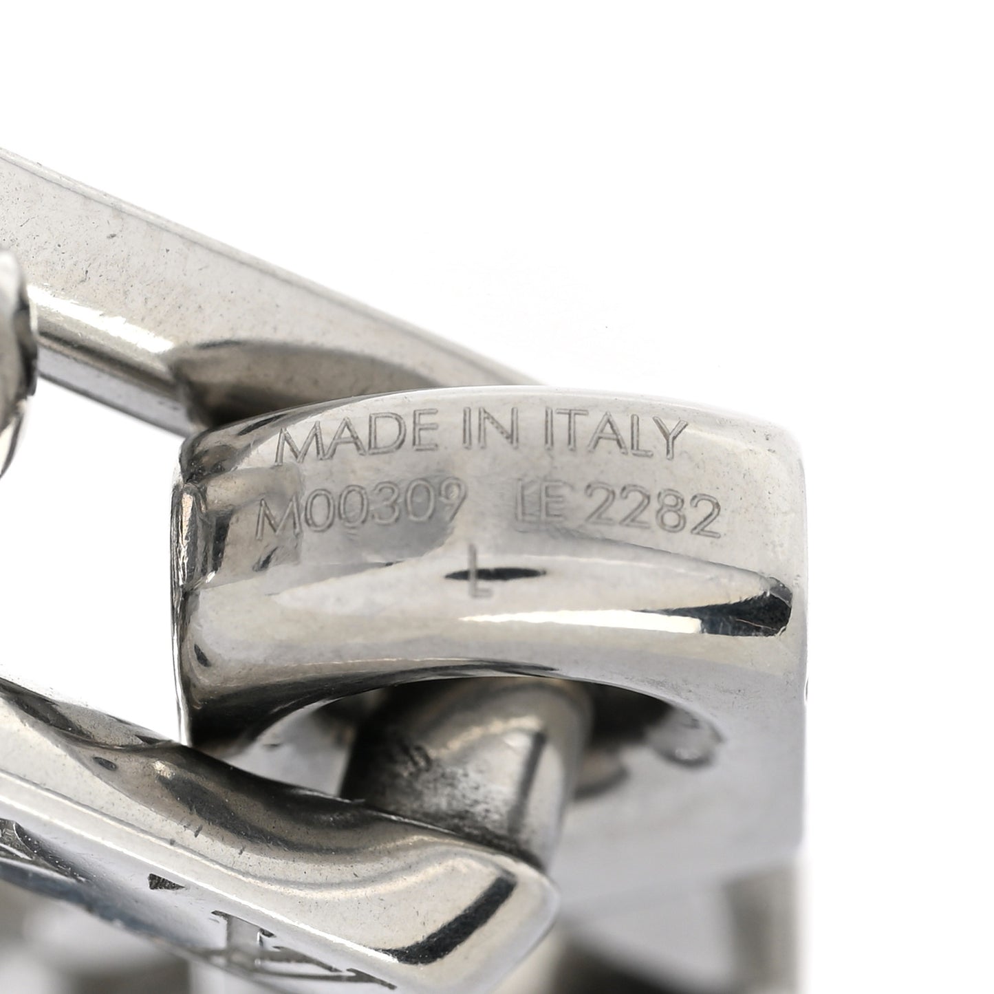 Monogram Chain Link Bracelet M Silver