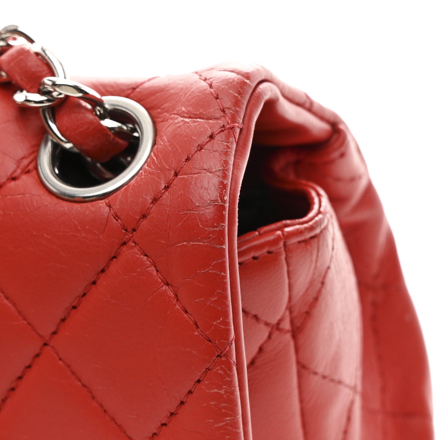 Chanel Lambskin Quilted Mini Rectangular Flap Red 1825428