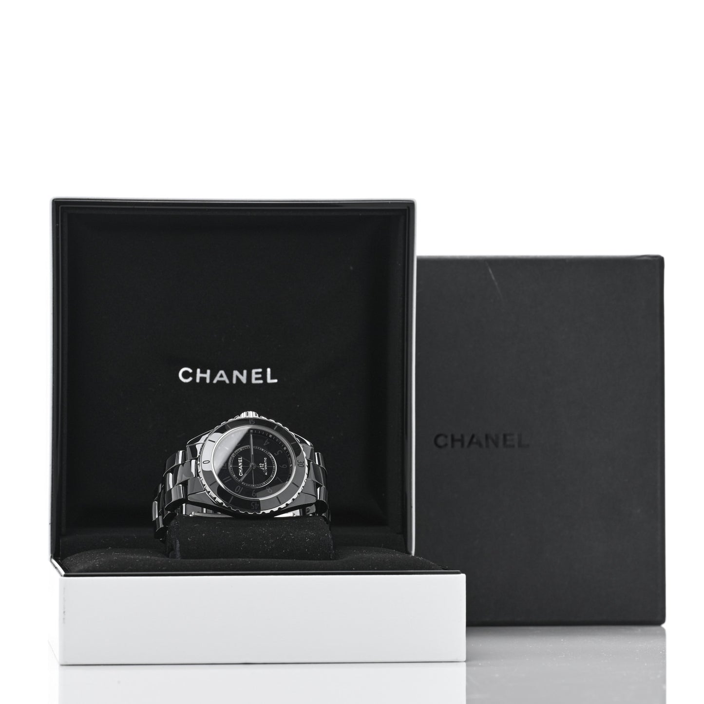 Stainless Steel Ceramic 38mm J12 Phantom Automatic Watch Black