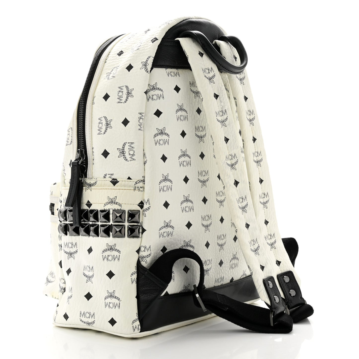 Visetos Medium Side Studs Stark Backpack White