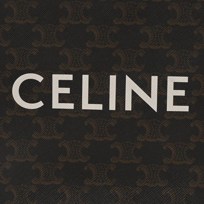 Celine Triomphe Canvas Calfskin Mini Vertical Cabas Tan 7 of 9