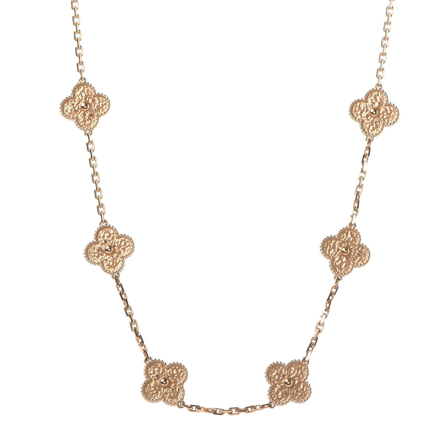 18K Yellow Gold 10 Motifs Vintage Alhambra Necklace