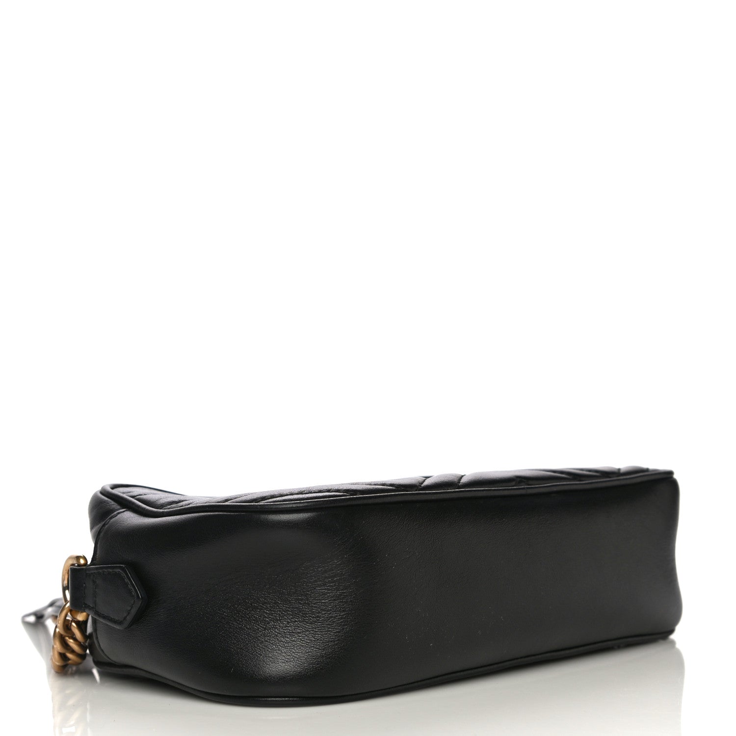Gucci Calfskin Matelasse Small GG Marmont Chain Shoulder Bag Black 4 of 11