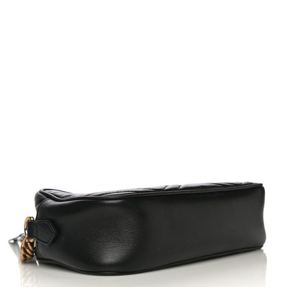 Gucci Calfskin Matelasse Small GG Marmont Chain Shoulder Bag Black 4 of 11