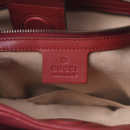 Gucci Calfskin Matelasse Medium GG Marmont Shoulder Tote Bag Hibiscus Red 6 of 15