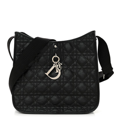 Christian Dior Coated Canvas Cannage Crossbody Bag Black 1 of 9