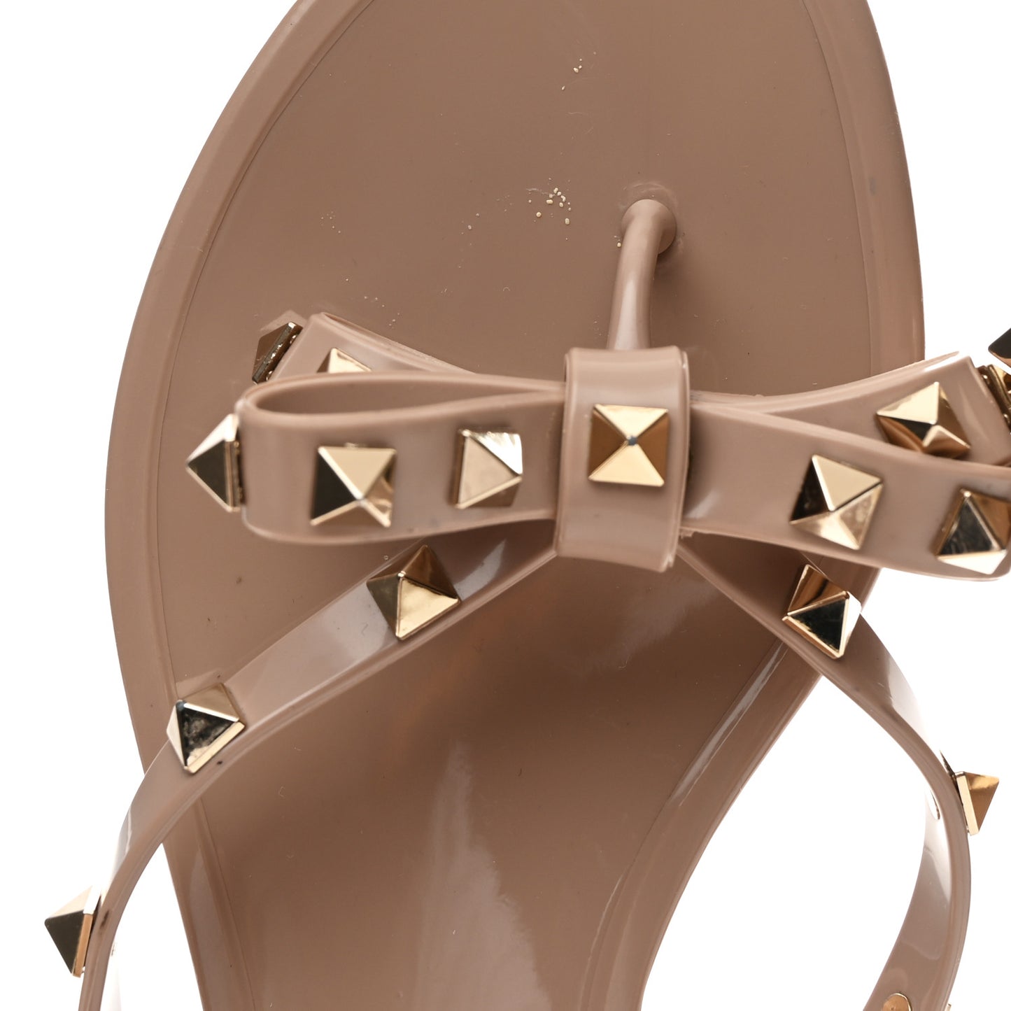 PVC Jelly Rockstud Bow Thong Sandals 38 Poudre