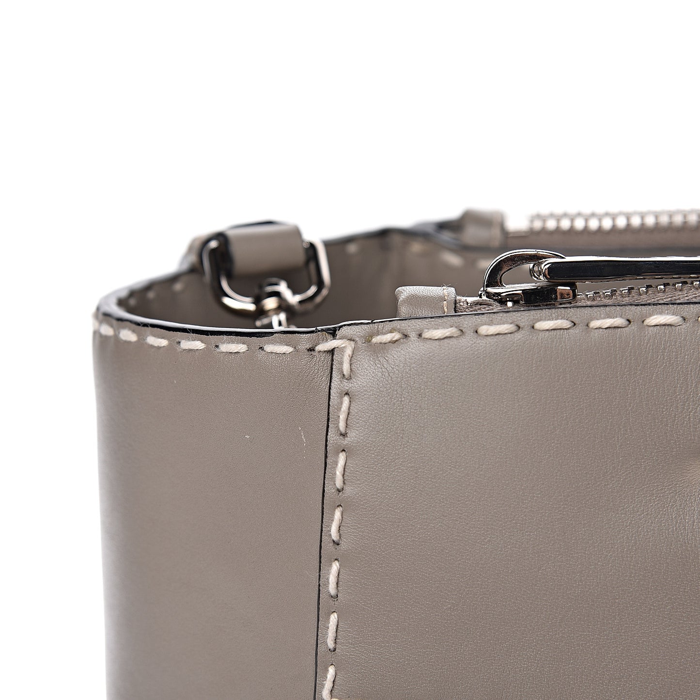 City Calf Small Hand Stitched Galleria Double Zip Tote Calce