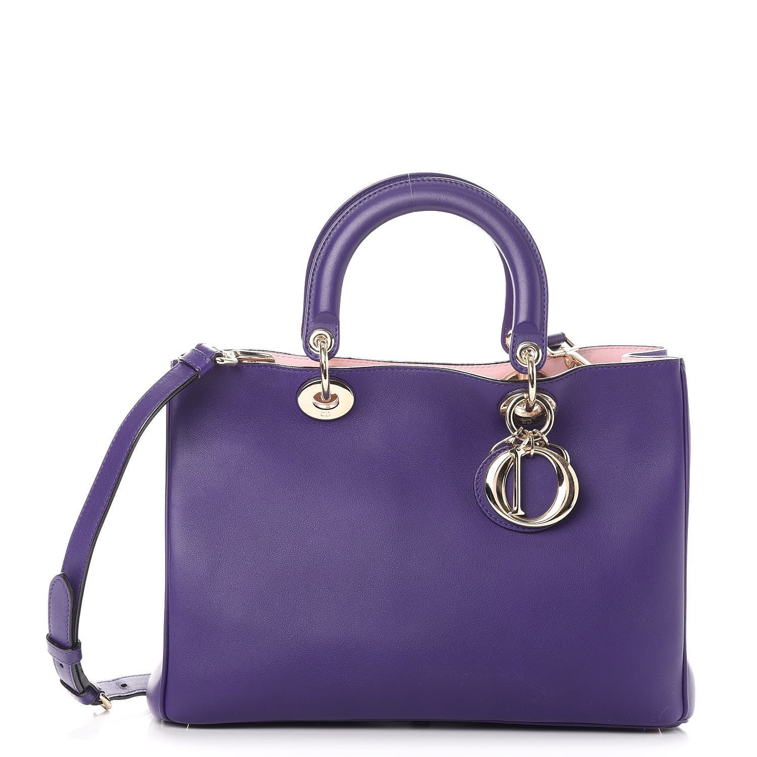 Christian Dior Smooth Calfskin Medium Diorissimo Tote Purple 1 of 10