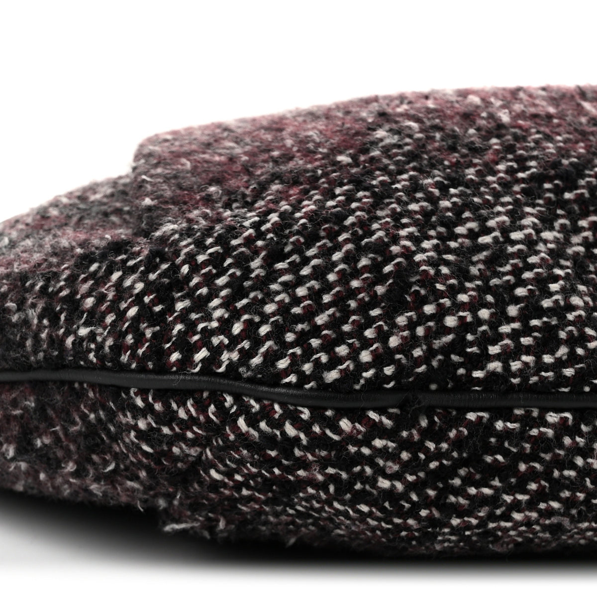 Chanel Calfskin Tweed Coco Pleats Hobo Black Burgundy 9 of 10
