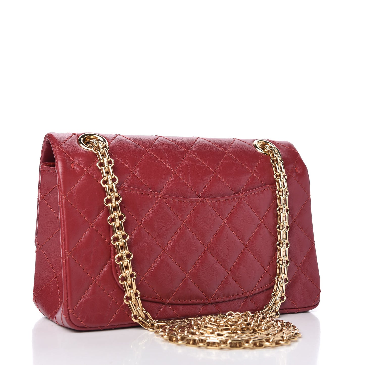 Aged Calfskin Quilted 2.55 Reissue Mini Flap Red