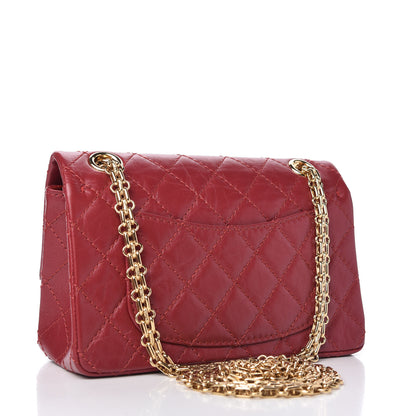 Chanel Aged Calfskin Quilted 2.55 Reissue Mini Flap Red 3 of 11