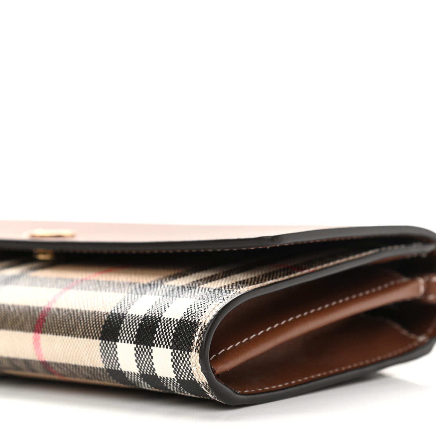 Burberry Calfskin Vintage Check Wallet With Detachable Strap Archive Beige Tan 6 of 10