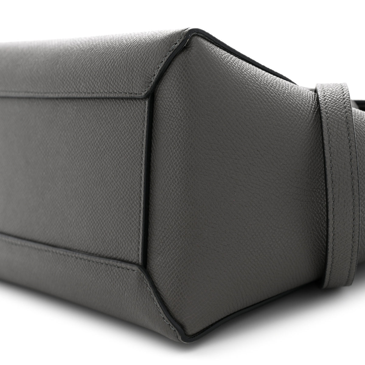 Baby Grained Calfskin Micro Belt Bag Grey