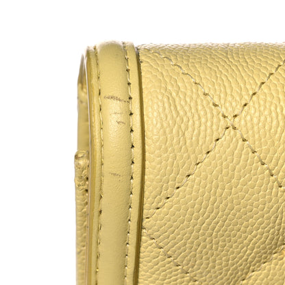 Chanel Caviar Quilted Medium Filigree Flap Wallet Yellow 12 of 14