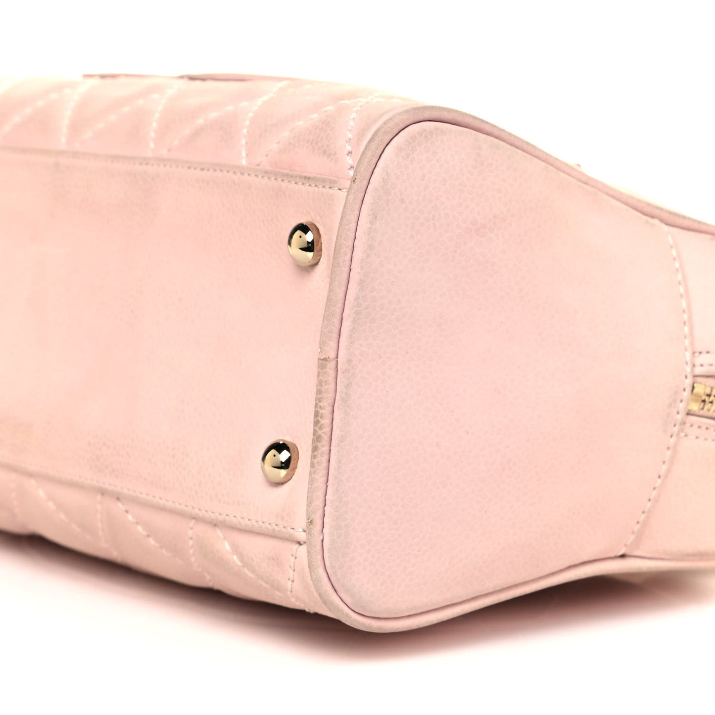 Caviar Quilted Small Bowler Tassel Pink