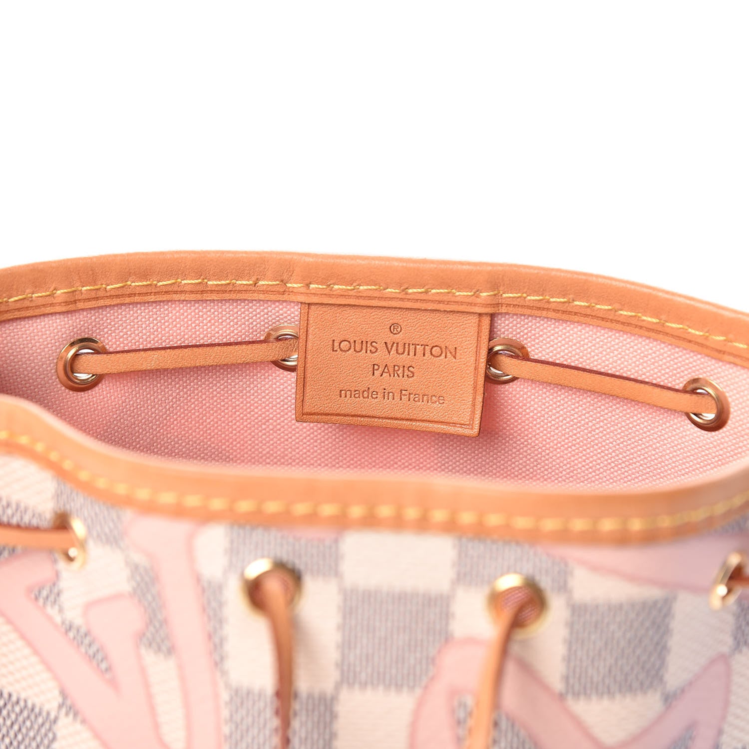 Louis Vuitton Damier Azur Tahitienne Nano Noe Rose Ballerine 9 of 9