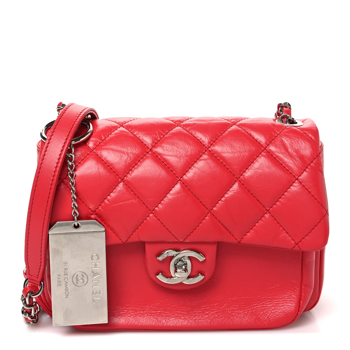 Chanel Aged Calfskin Quilted Express Zip Around Flap Red 1 of 10