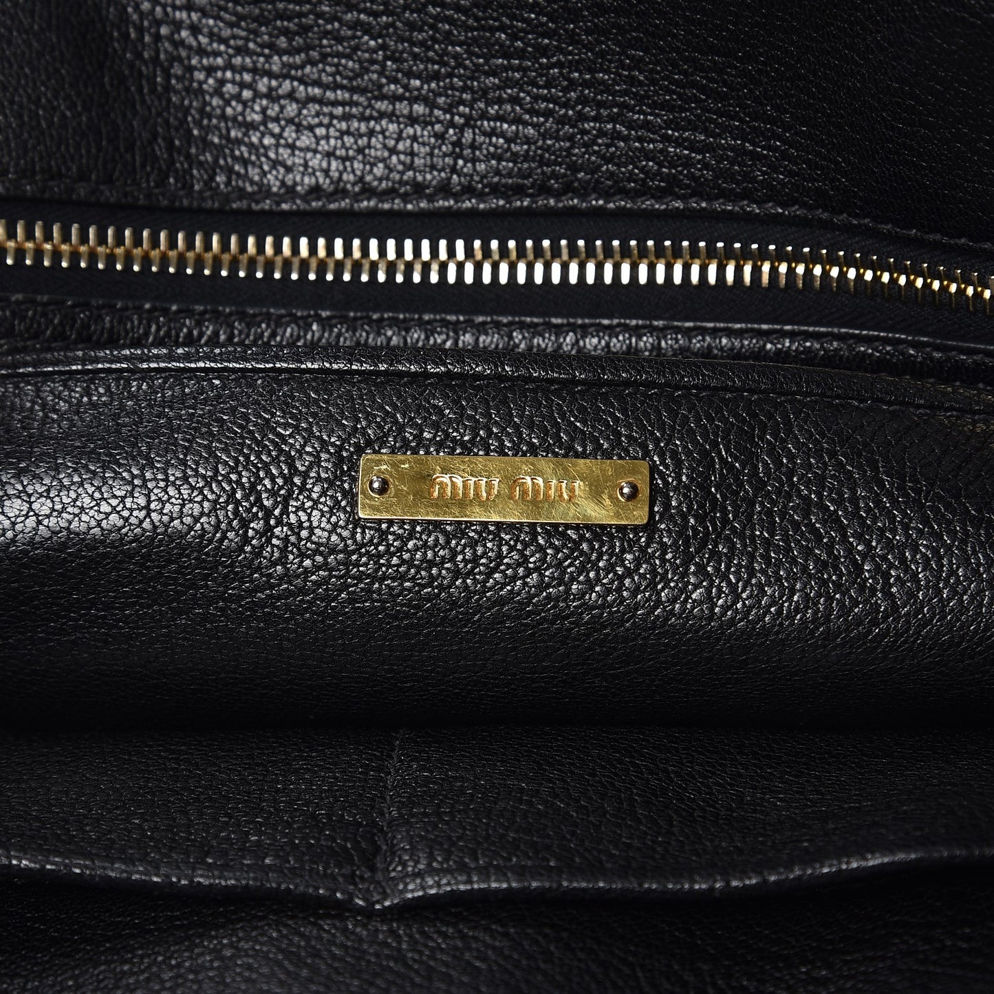 Goatskin Madras Zip Tote Nero Black