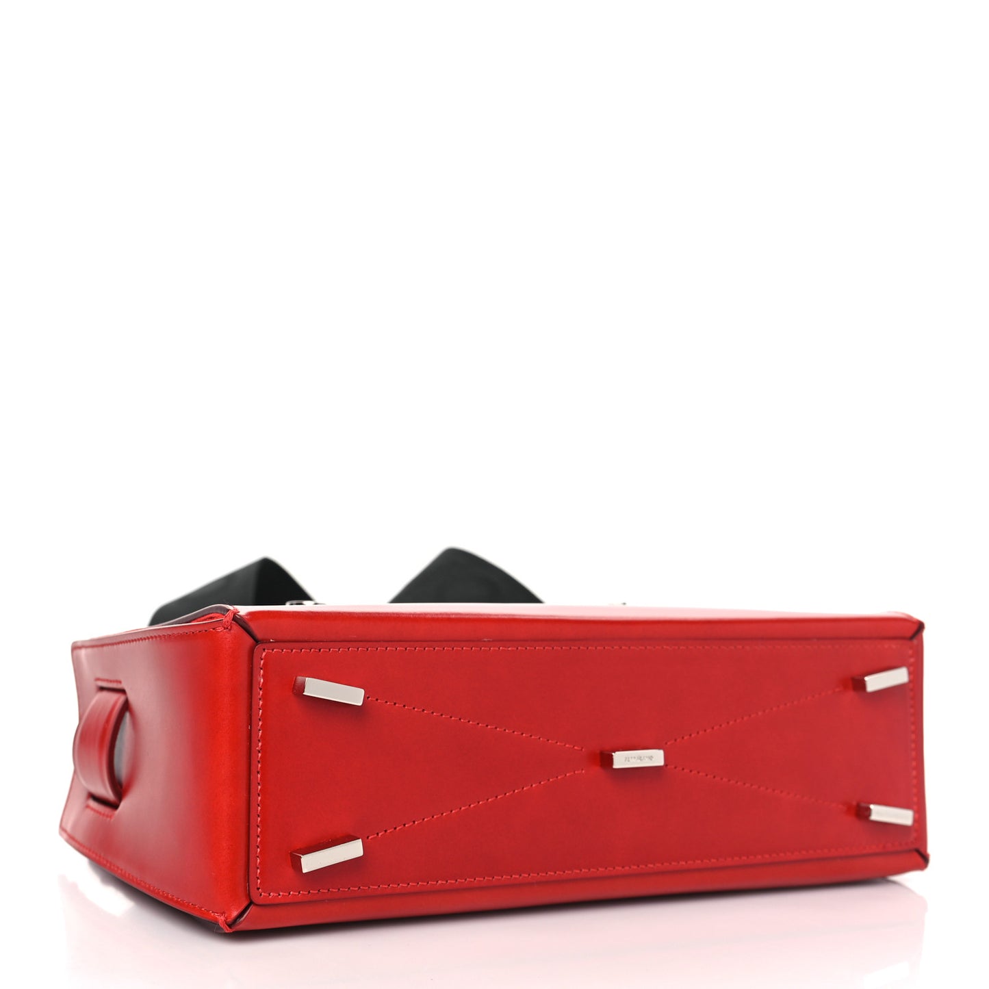 Calfskin Gancini Buckles Tote Bag Flame Red